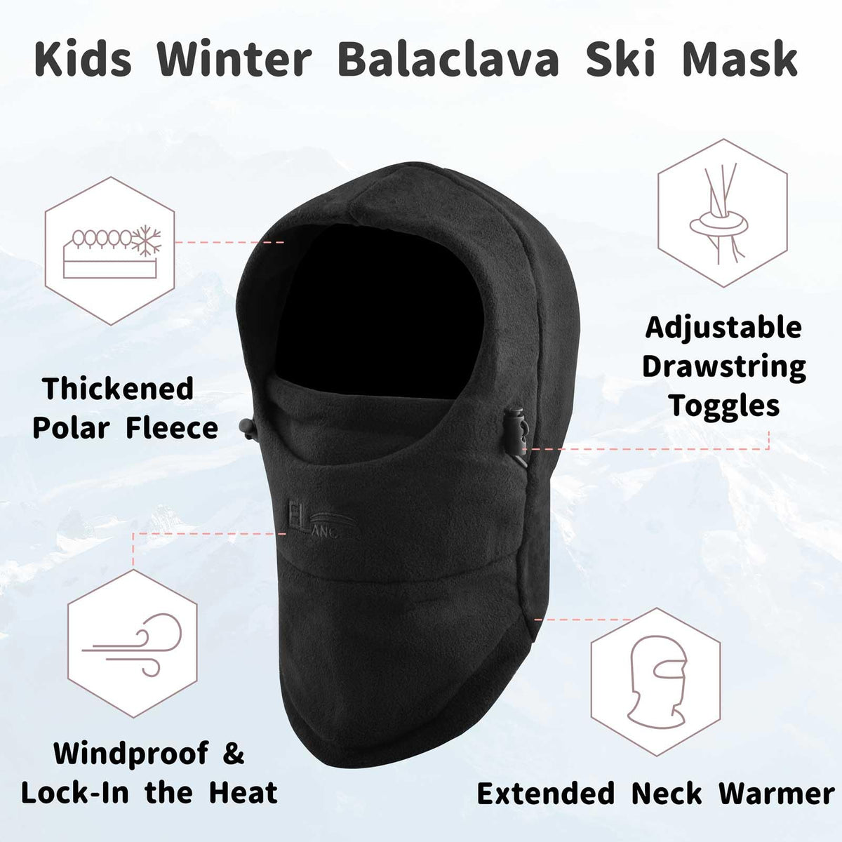 Azarxis Kids Fleece Balaclava Ski Face Scarfare Gaiter Mask Windproof Thicken Winter Hat Neck Warmer for Boys Girls (Peach Pink) 🍁 All In One Marketplace Canada