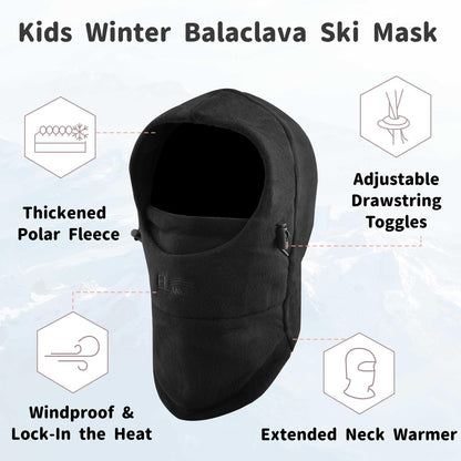 Azarxis Kids Fleece Balaclava Ski Face Scarfare Gaiter Mask Windproof Thicken Winter Hat Neck Warmer for Boys Girls (Peach Pink) 🍁 All In One Marketplace Canada