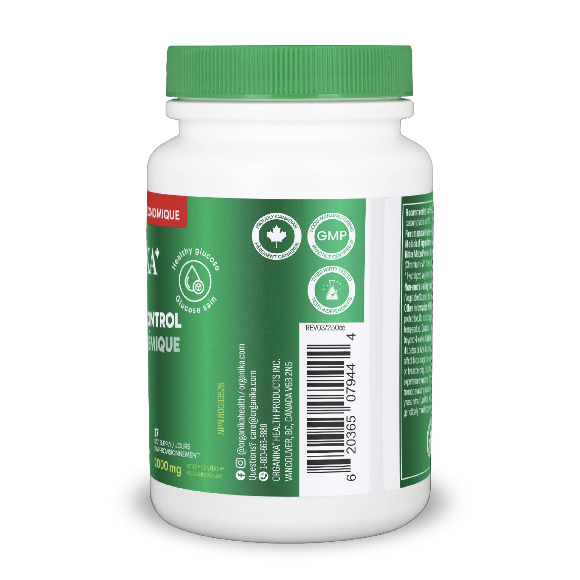 Organika Canadian-Made Blood Sugar Control Bonus Size- Chromium and Bitter Melon, 150 vcaps Blood Sugar Control Bonus Size- Chromium and Bitter Melon, 150 vcaps - Available at All In One Marketplace Canada