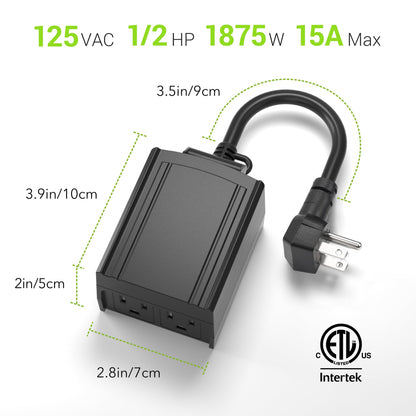 BN-LINK Outdoor 24-Hour Mechanical Timer Outlet, 2 Grounded Outlets 🍁 All In One Marketplace Canada