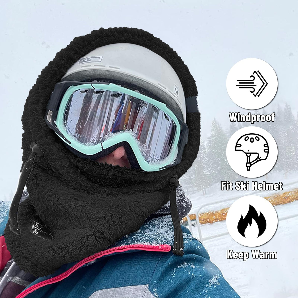 Senllen Balaclava Cold Weather Fleece Ski Mask Winter Thermal Sherpa Hood 🍁 All In One Marketplace Canada