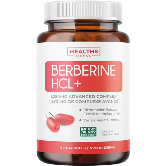 Berberine 1000mg | Healthy Cholesterol, Glucose & Lipid Metabolism & Cardiovascular Health Support | High Potency Berberine Supplement with Bitter Melon & Banaba Extract | Made in Canada | 90 Ct - Available at All In One Marketplace Canada