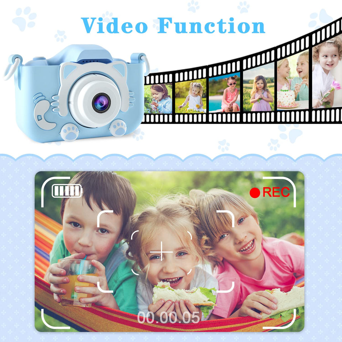 CIMELR Kids Camera Toys for 3 4 5 6 7 8 9 10 Year Old Boys/Girls, Kids Digital Camera for Toddler with Video, Christmas Birthday Festival Gifts for Boys/Girls, Selfie Camera for Kids, 32GB SD Card 🍁 All In One Marketplace Canada