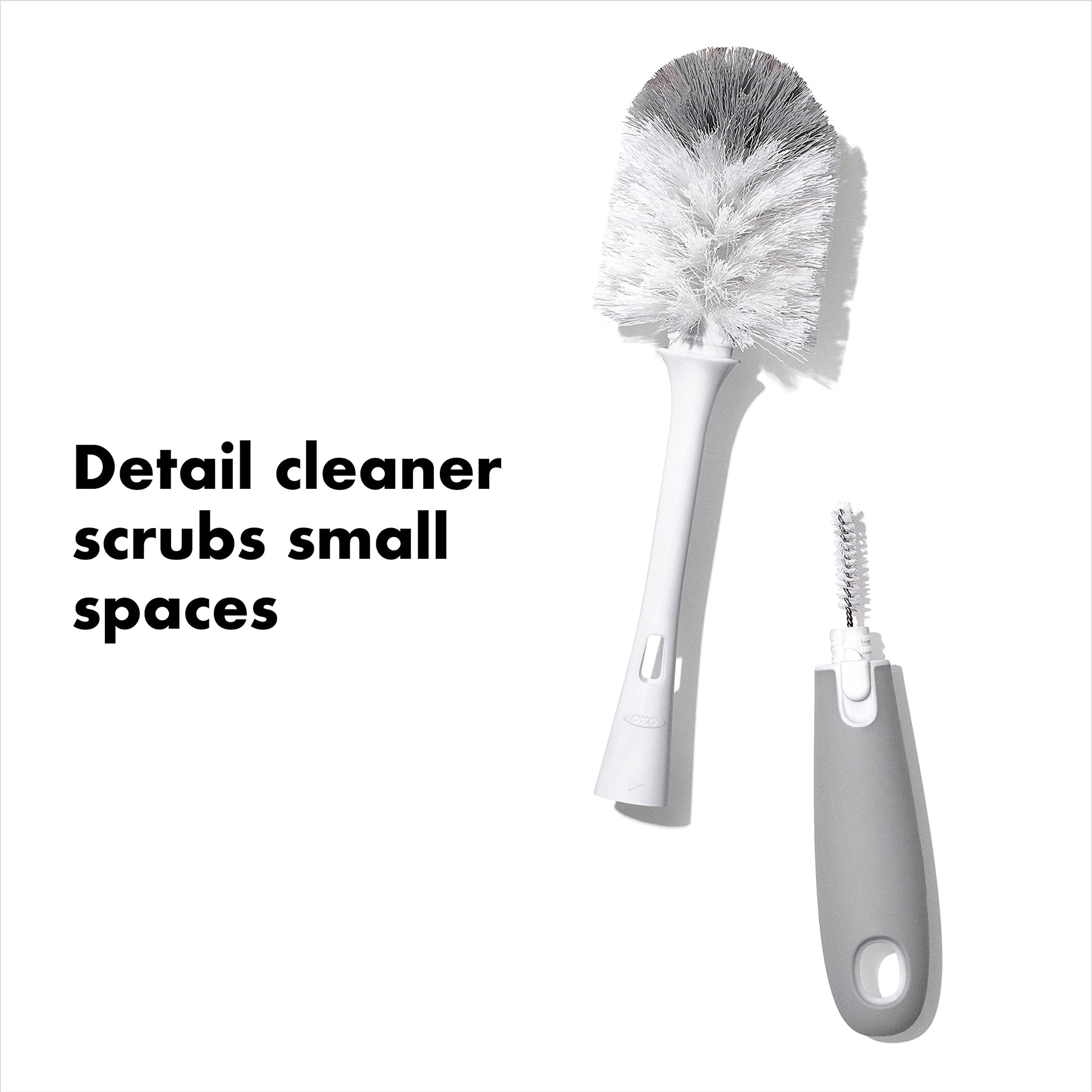 OXO Tot Bottle Brush with Nipple Cleaner and Stand – Gray, 2-Pack OXO Tot