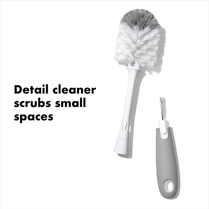 OXO Tot Bottle Brush with Nipple Cleaner and Stand – Gray, 2-Pack OXO Tot