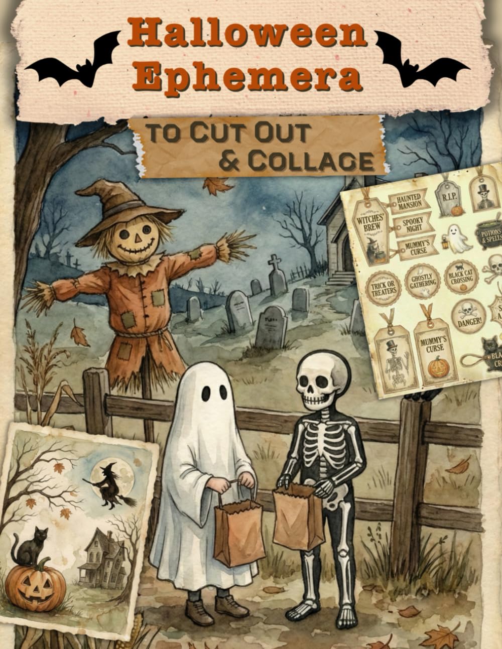 Éphéméras d'Halloween à découper et à coller : pour journaux créatifs, albums et plus encore !