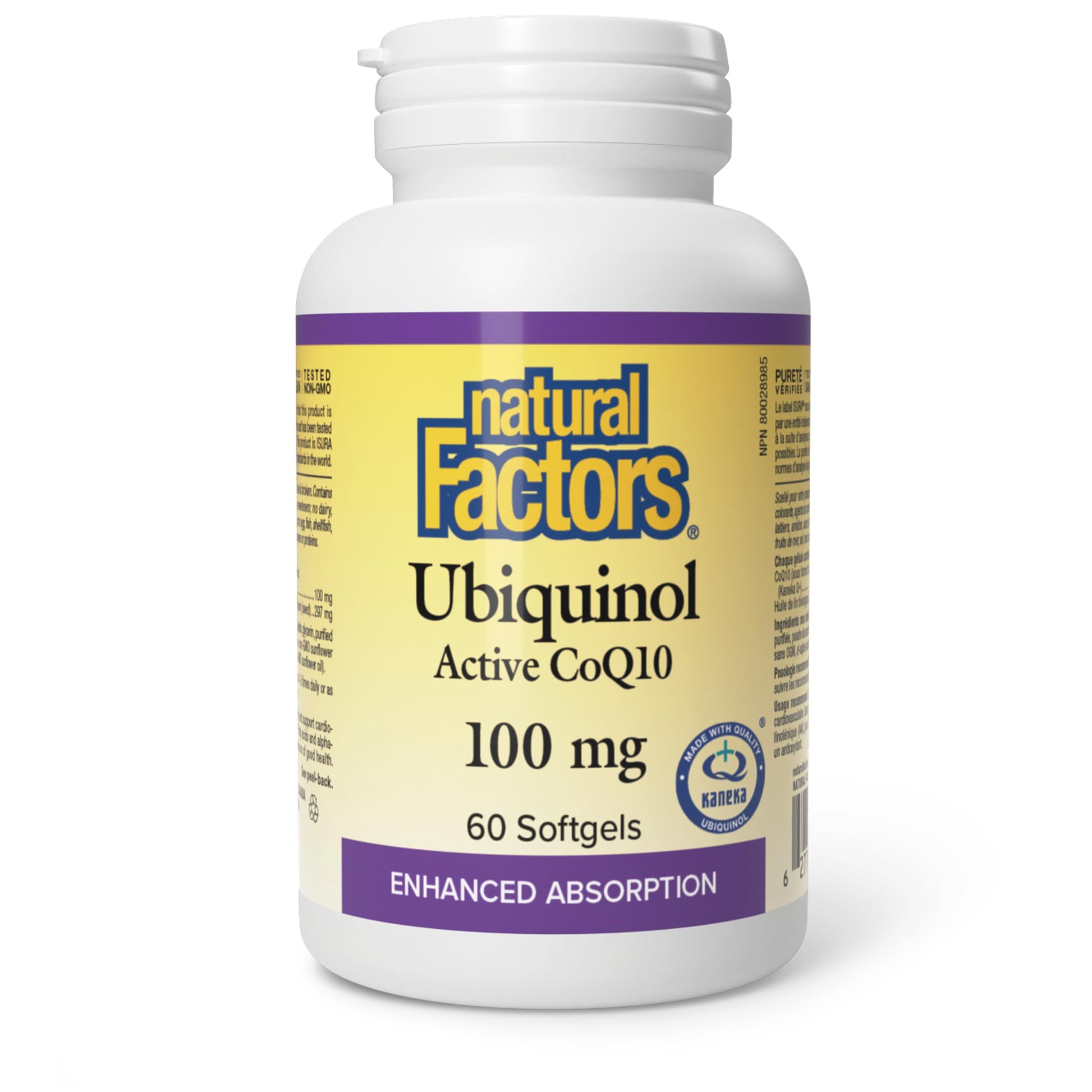 Natural Factors Ubiquinol Active CoQ10 100 mg, 60 Softgels, Supports Cardiovascular Health, Proudly Canadian - Available at All In One Marketplace Canada