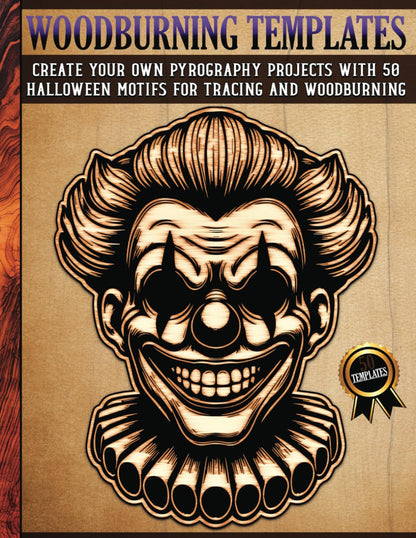 Modèles de pyrogravure : pochoirs d'Halloween pour le traçage et la pyrogravure - Motifs effrayants et lugubres