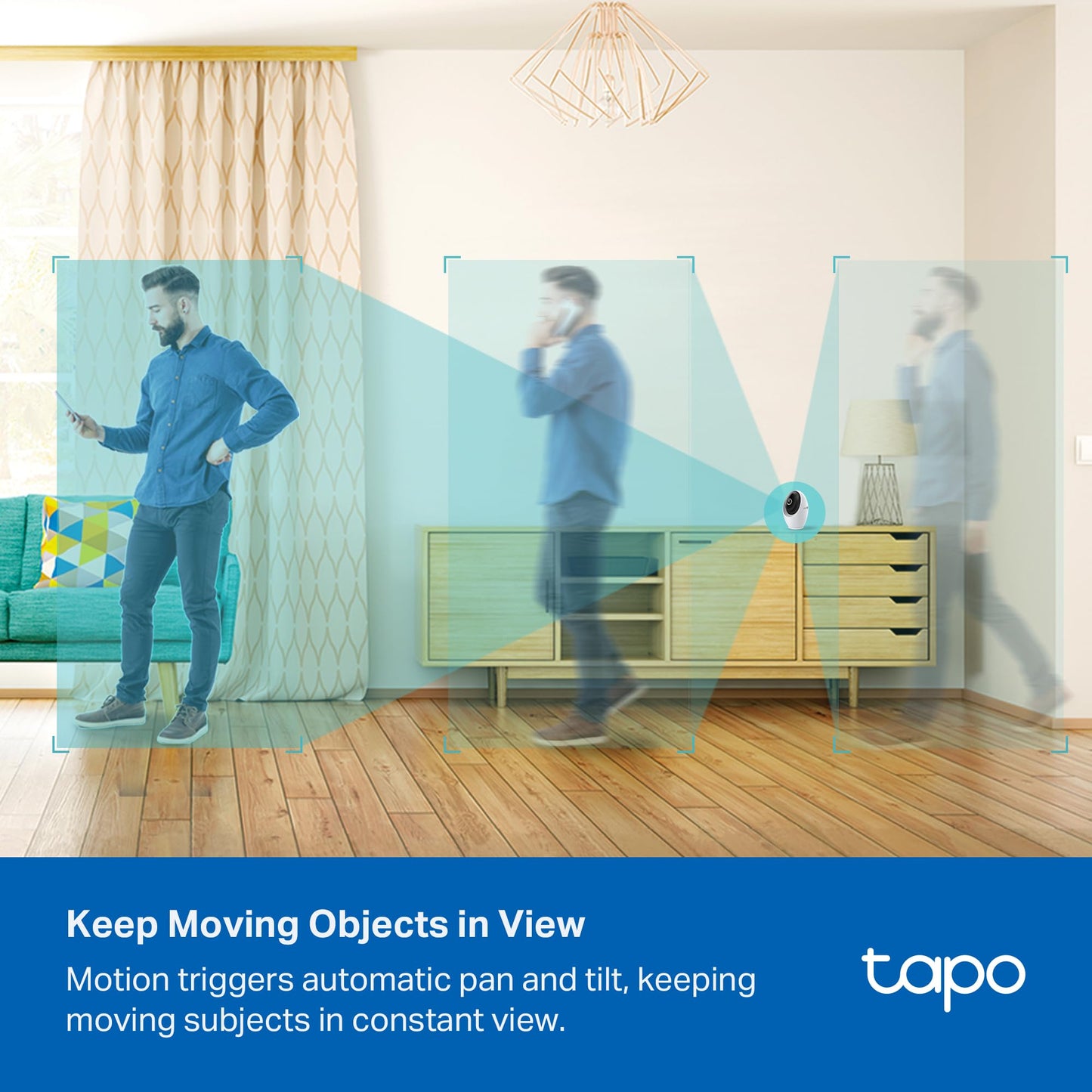 Tapo 4K 8MP Pan/Tilt Indoor Security Camera for Baby Monitor, No Monthly Fee, Pet Camera w/Motion Detect and Track, SD/Cloud Storage, Works w/Alexa, Google, and Samsung (Tapo C260)