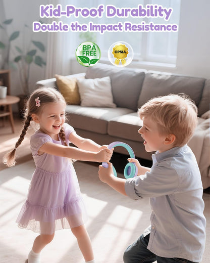 acer Kids Bluetooth Headphones, 85/94dB Volume Limiter, Foldable Wireless Over-Ear Headphones for iPad, Travel, 60H Playtime, Bluetooth 6.0, Built-in Mic, Purple Green, OHR668