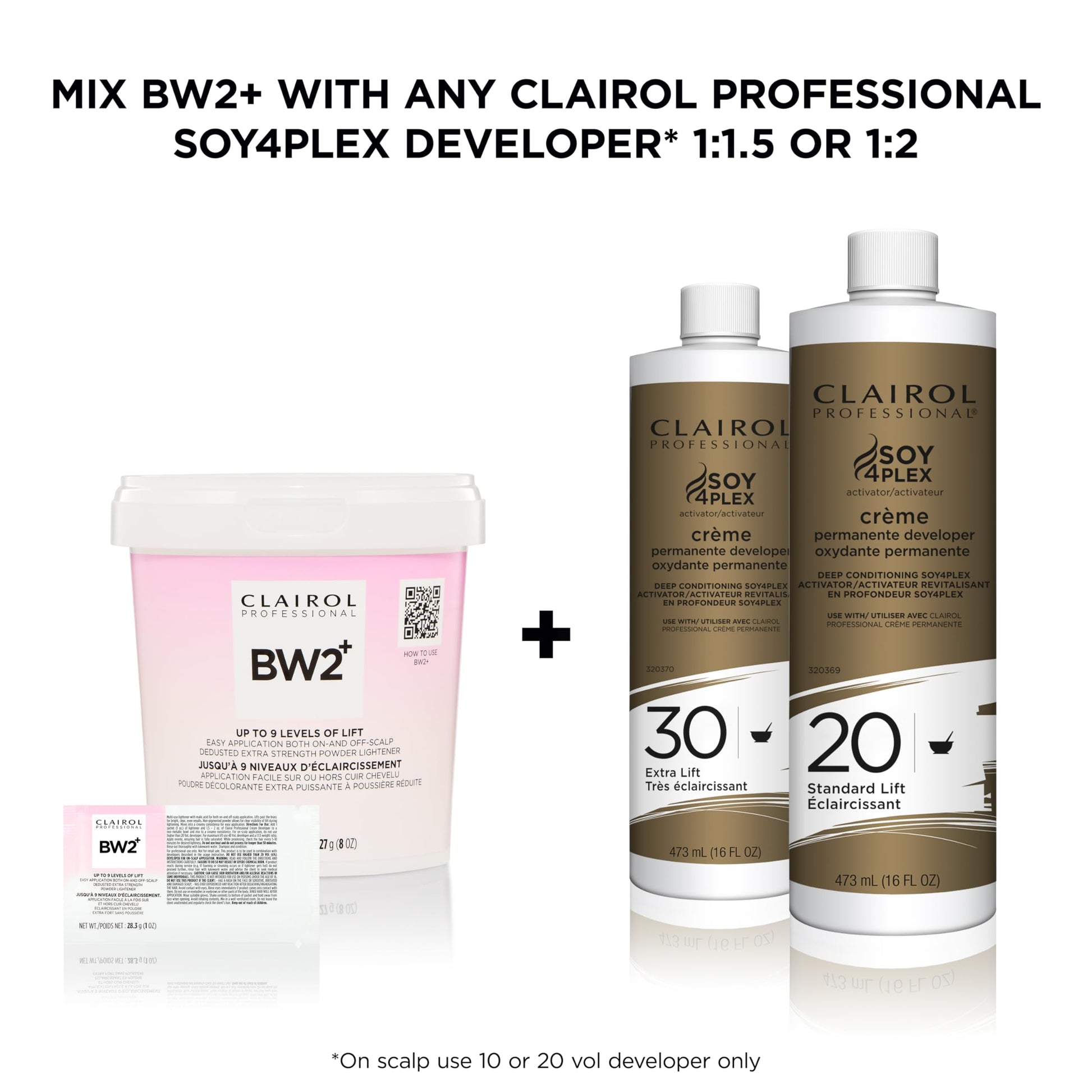 Clairol Professional BW2+ Dedusted Extra Strength Powder Lightener for Hair Highlights, 8 oz | 227 g Clairol Professional