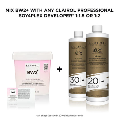 Clairol Professional BW2+ Dedusted Extra Strength Powder Lightener for Hair Highlights, 8 oz | 227 g Clairol Professional