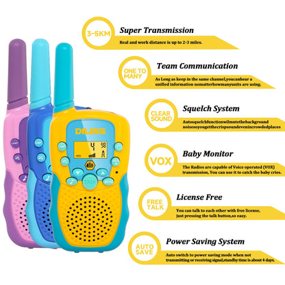 Walkie Talkies for Kids 3 Pack, Outdoor Toys for 3-7 Year Old Boy Girl Christmas Birthday Gifts, for Outdoor Games Camping 🍁 All In One Marketplace Canada