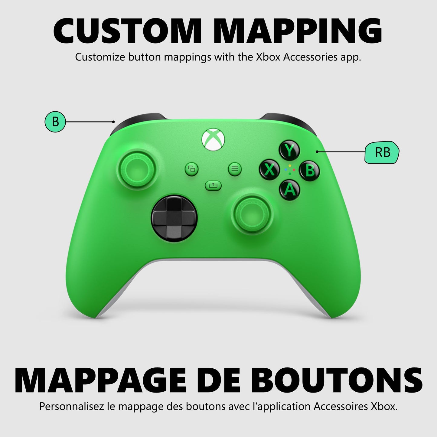 Manette sans fil XBOX Core – Velocity Green – Jouez sur XBOX, Windows, Android, iOS, FireTV Sticks, Smart TV, casques de réalité virtuelle – Édition Velocity Green