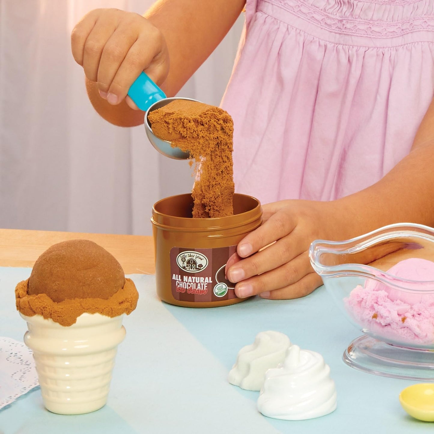 Little Tikes Creative Chefs Ice Cream Kit with Special Make-It! Mix Play Sand, 20 Accessories, Realistic Pretend Play Set, for Boys and Girls, Ages 3+ 🍁 All In One Marketplace Canada