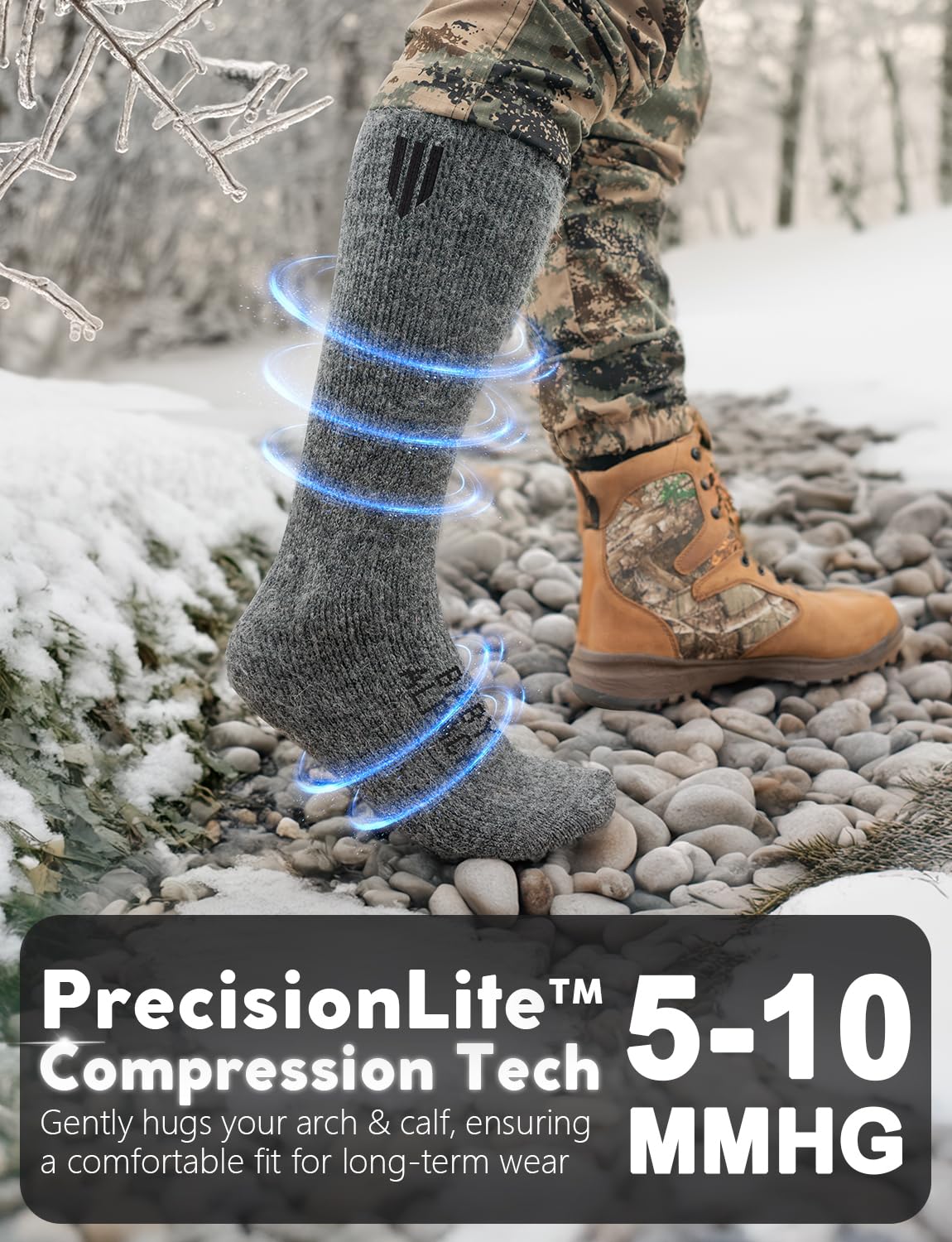 Alpaca Boot Socks 2 pairs for Men and Women,Thick Thermal Winter Hunting Socks Hiking,Moisture Wicking (CA/US, Alpha, Large, Regular, Regular, Dark Gray) 🍁 All In One Marketplace Canada