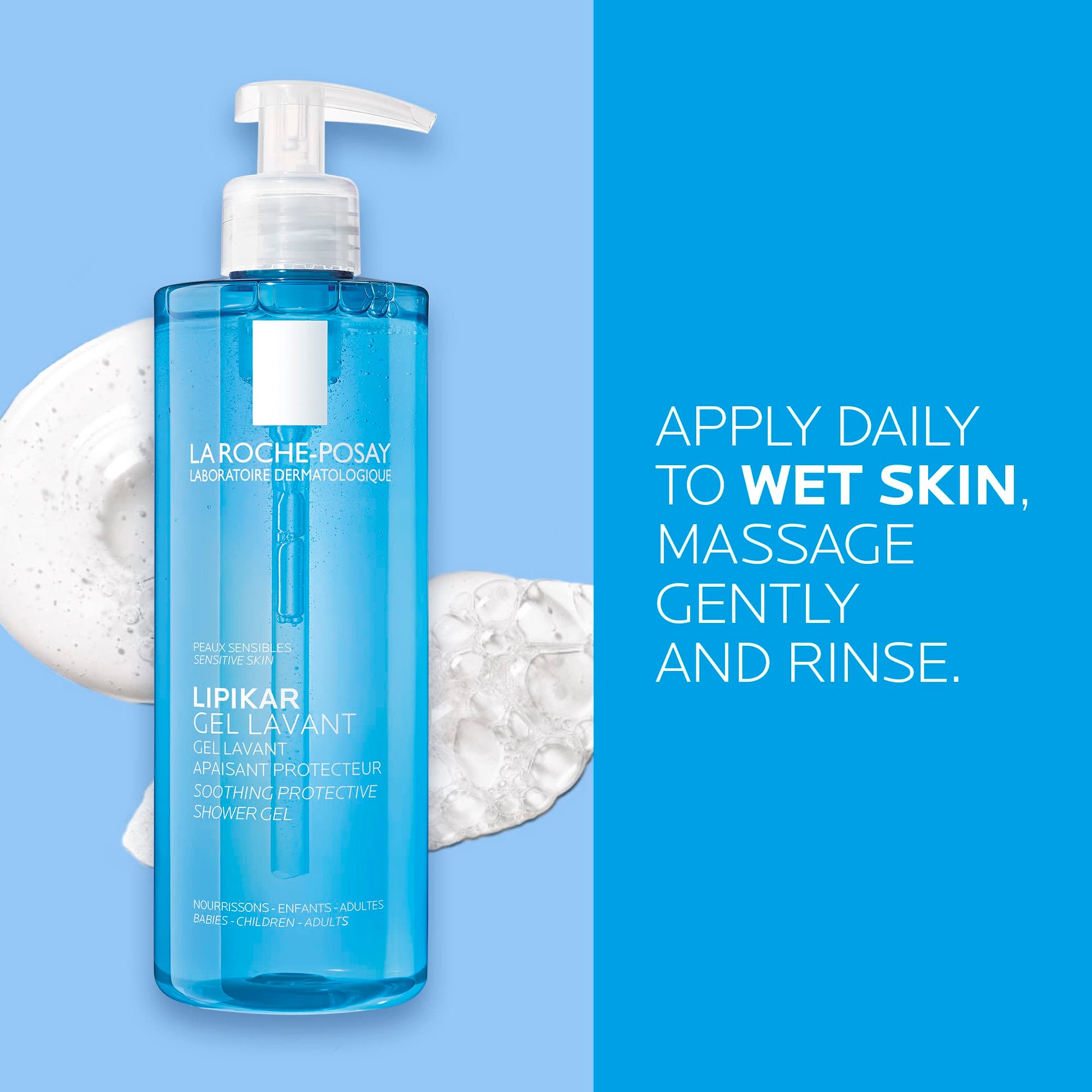 La Roche-Posay Body Wash, Lipikar Cleansing & Moisturizing Gel Body Wash with Shea Butter & Niacinamide for Dry & Sensitive Skin, Soap Free, Paraben Free, 400mL La Roche-Posay