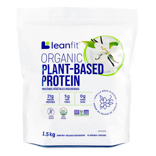 LeanFit Organic Plant-Based Protein Powder - Natural Vanilla Flavor, 21g Protein Per Serving, 44 Servings, 1.5kg