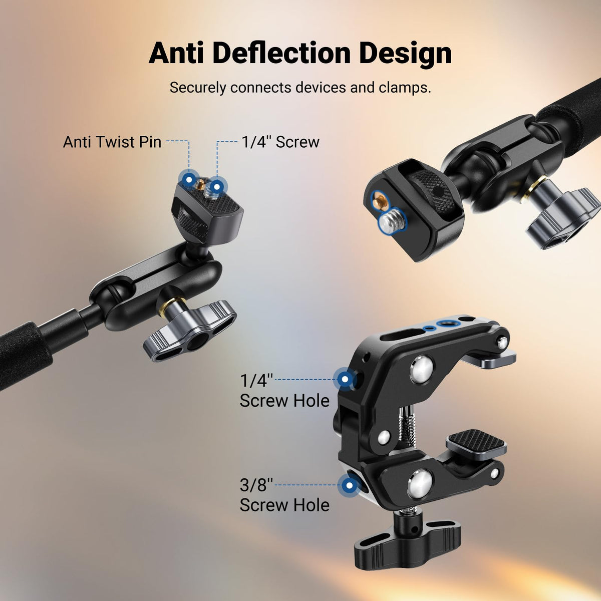 NEEWER 22" Magic Arm with Desk C Clamp, Overhead Camera Mount, UA057