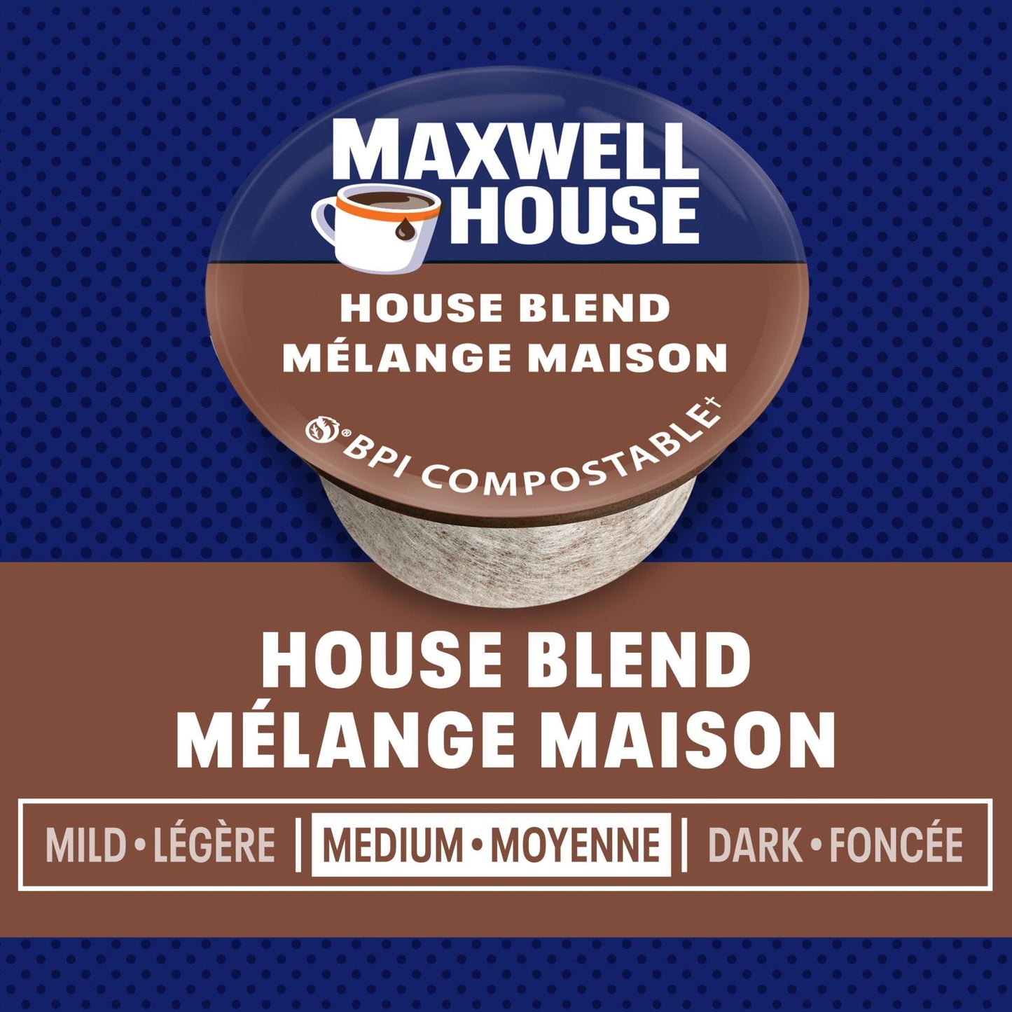 Maxwell House House Blend Coffee Certified Compostable K-Cup Pods, 60 Count