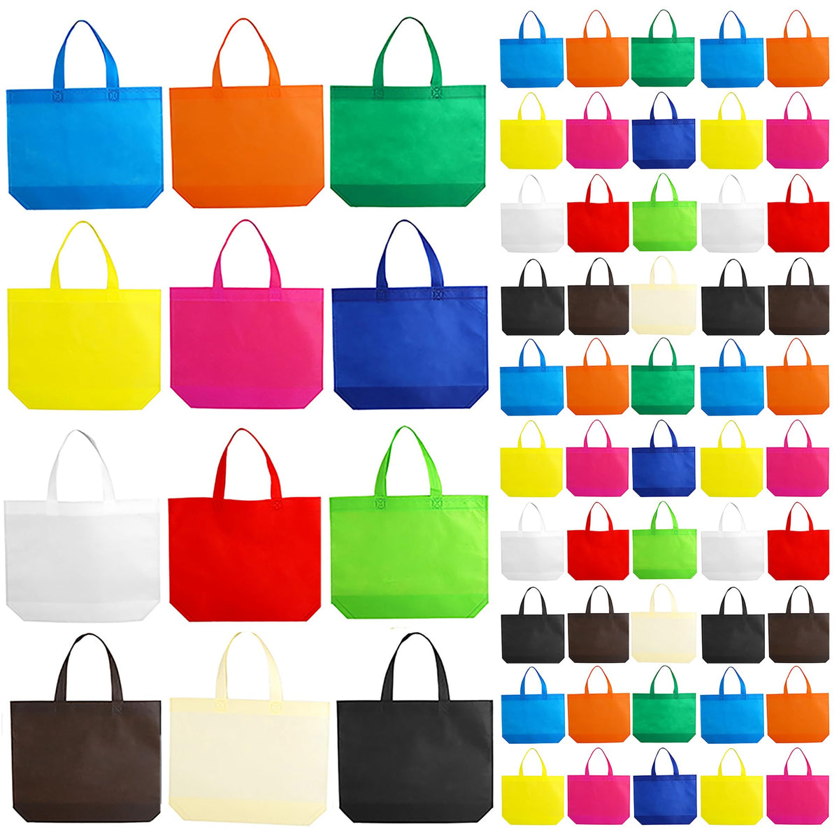 Nicunom 60 Pack Non-Woven Party Favor Bags, Colorful Reausable Gift Bag With Handles Tote Bags Bulk Reusable Grocery Bag for Birthday Christmas 🍁 All In One Marketplace Canada