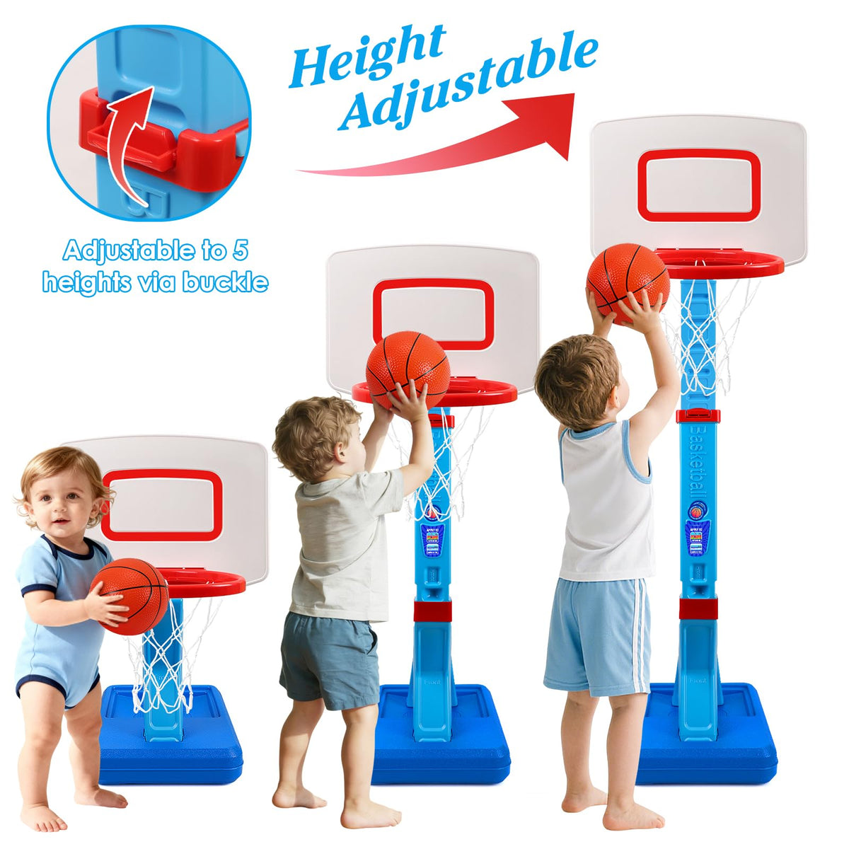 Toddler Basketball Hoop Set, Adjustable Kids Basketball Hoop for Boys Girls 🍁 All In One Marketplace Canada
