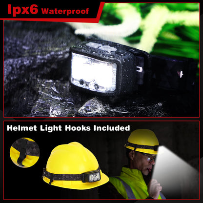 Headlamp Rechargeable 2 Packs,2000 Lumen Super Bright Motion Sensor 16 Modes (Individual Control) LED Headlamp,Waterproof Lightweight Flashlight Hard Hat Light for Outdoor Camping Fishing Running - Available at All In One Marketplace Canada