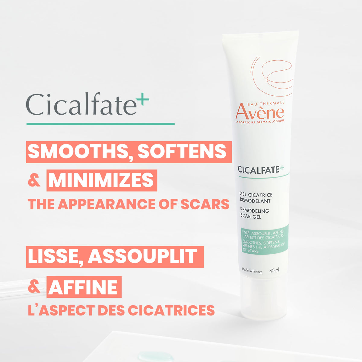 Eau Thermale Avene Cicalfate+ Silicone Scar Gel Post-Surgery, 40 mL