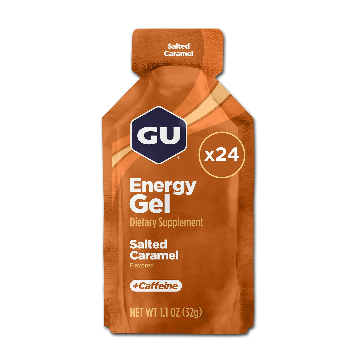 GU ENERGY Original Sports Nutrition Energy Gel, Salted Caramel, 24-Count