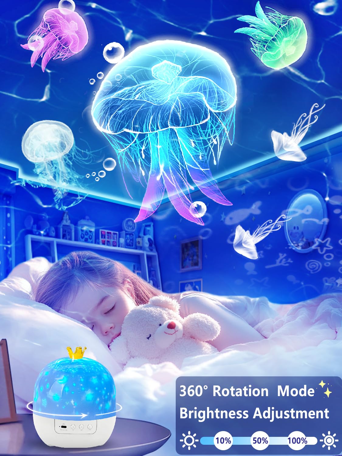 21 Sets of Films, Projector Night Light for Kids Bedroom, Ceiling, Kids Night Light Projector, Star Galaxy Projector for Baby Girls with 360° Rotation, Dimmable, Birthday, Christmas, Gifts, Room Decor 🍁 All In One Marketplace Canada