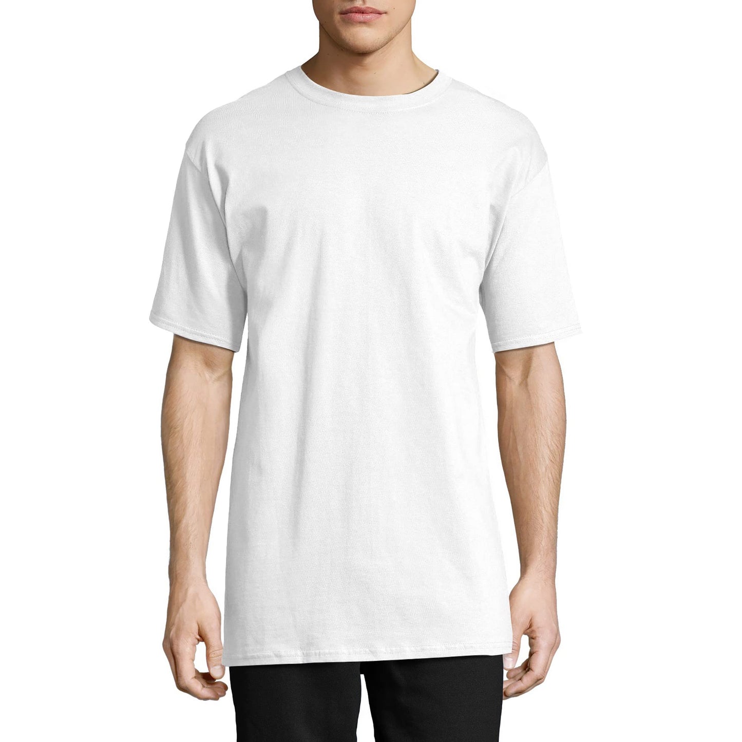 Hanes Mens Men's Beefy Tall Short Sleeve Tee Value Pack (2-Pack) Fashion t Shirts, White, XX-Large Tall US