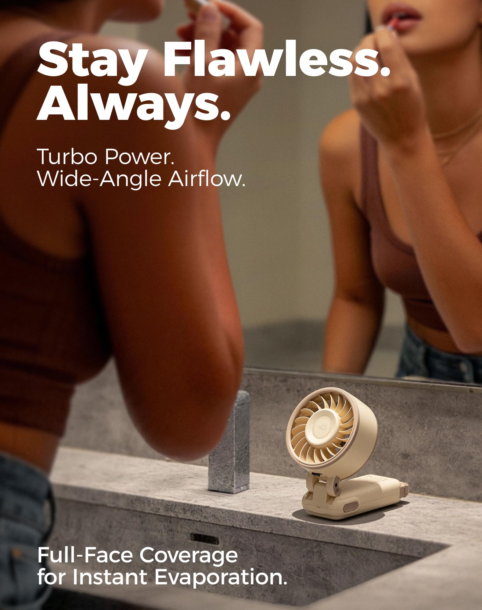 Diveblues Portable Hand Fan - Mini USB Rechargeable Handheld Fan Up to 12 Hours Cooling, 1-100 Speed Personal Fan with Turbo Airflow, 180° Foldable Desk Fan for Office & Bedroom & Travel & Commuting - Available at All In One Marketplace Canada