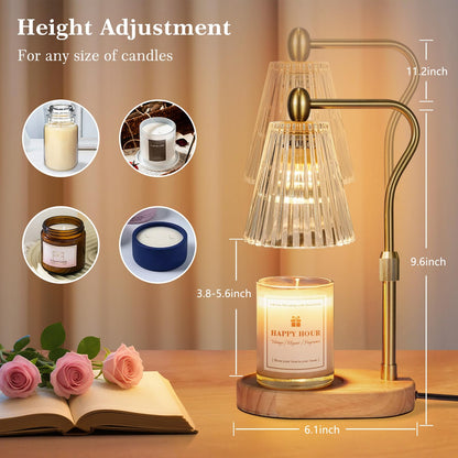 Imenlox Candle Warmer Lamp, with Timer and Dimmer, Adjustable Height, Christmas Birthday Gifts for Women Mom, House Warming Gifts New Home Decor, Wax Warmer for Jar Candles (Gold) 🍁 All In One Marketplace Canada