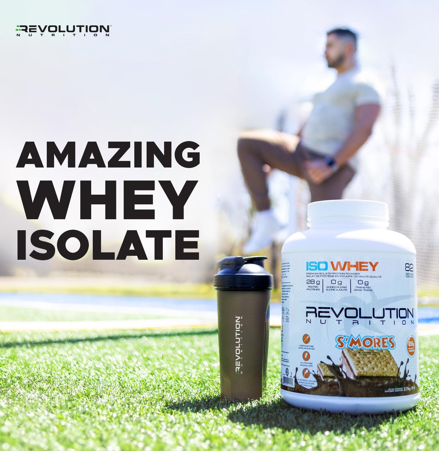 Revolution Nutrition Iso Whey Protein Powder - 100% Isolate, 28g Per Serving, Vanilla Cake Flavor, 2 Pound (27 Servings)