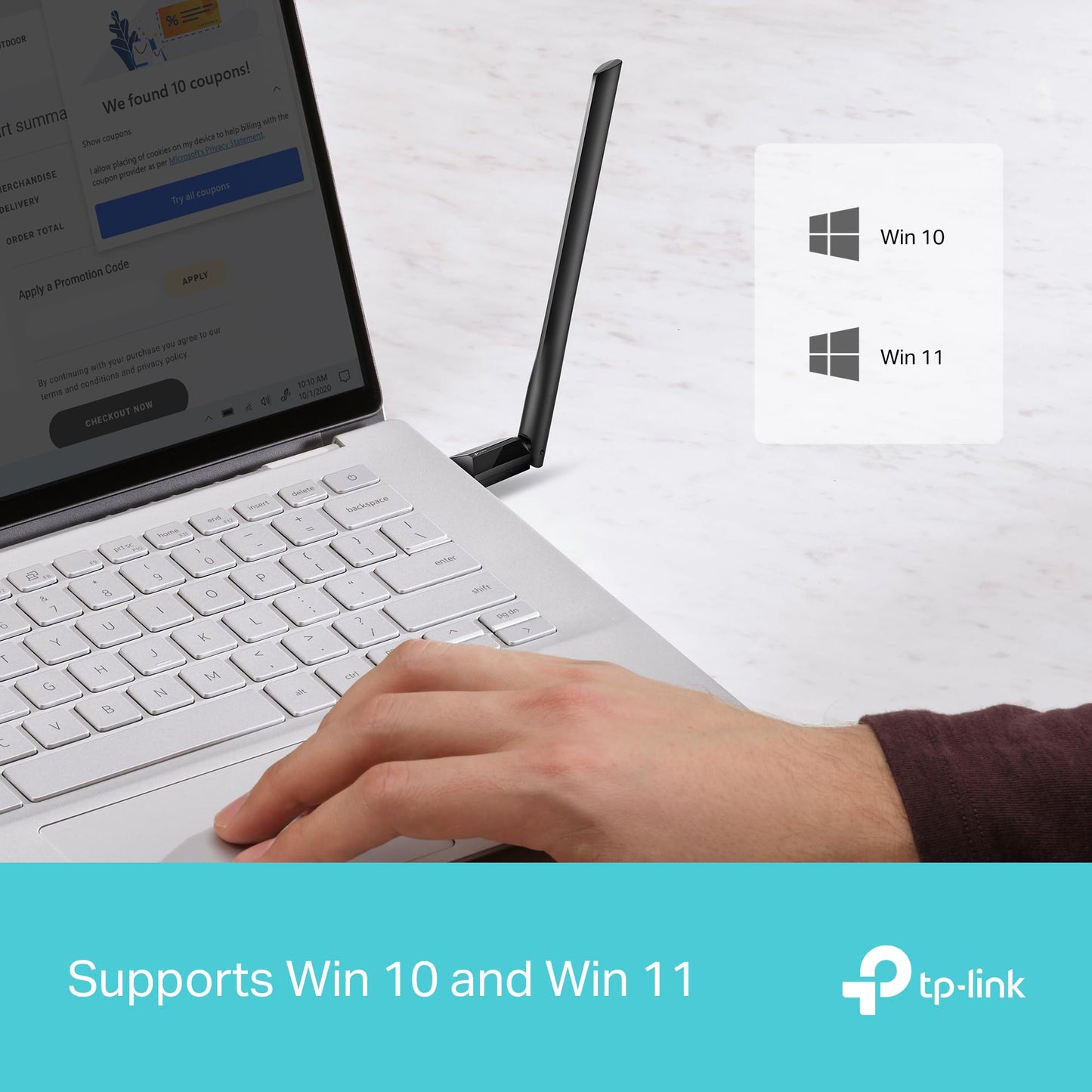 TP-Link AX1800 WiFi 6 High Gain Wireless USB Adapter for PC (Archer TX35U Plus) - Ultra-Fast Speed OFDMA & MU-MIMO Supported, 2.4GHz/5GHz High-Gain Dual Band Antennas, Pre-Loaded Internal Driver, WPA3