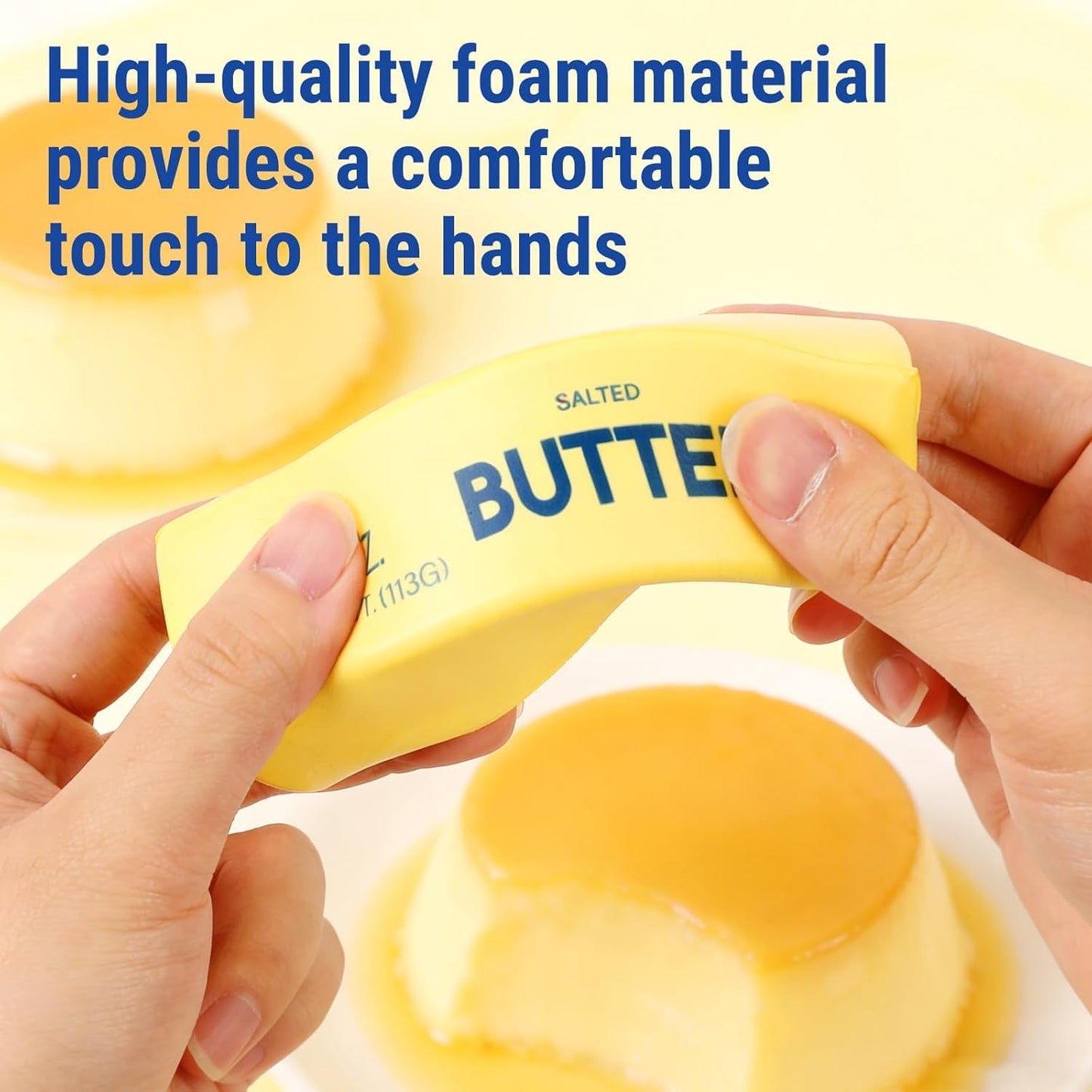 2Pcs Cute Butter Squeeze Stress Balls,Slow Rebound Realistic Soft Butter Stick Fidget,Slow Rising Portable for Adults Anxiety & Stress Relief