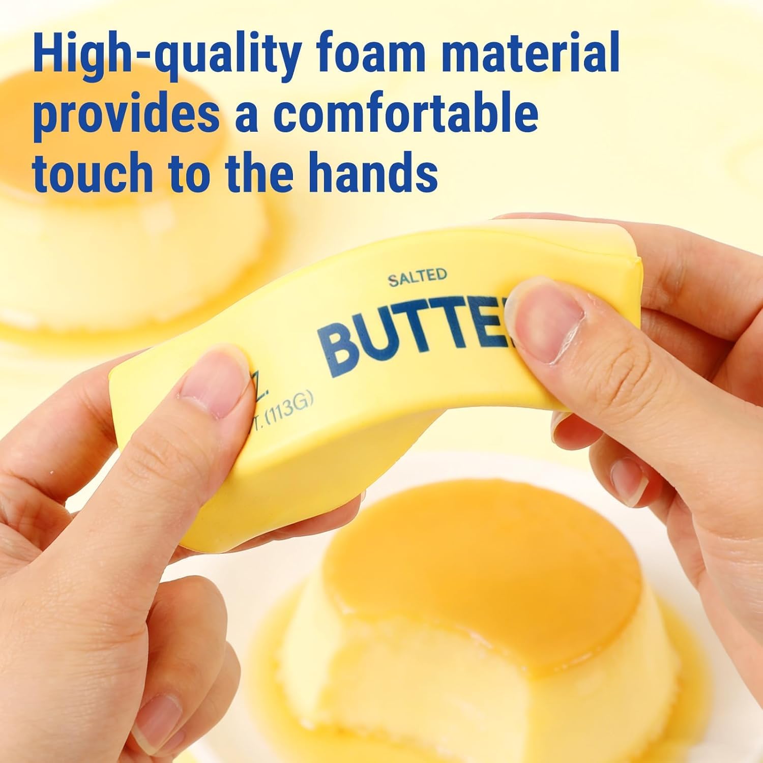 2Pcs Cute Butter Squeeze Stress Balls,Slow Rebound Realistic Soft Butter Stick Fidget,Slow Rising Portable for Adults Anxiety & Stress Relief