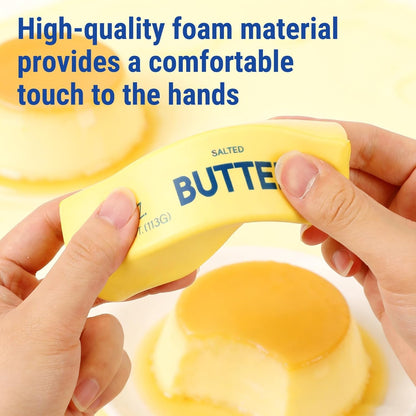 2Pcs Cute Butter Squeeze Stress Balls,Slow Rebound Realistic Soft Butter Stick Fidget,Slow Rising Portable for Adults Anxiety & Stress Relief