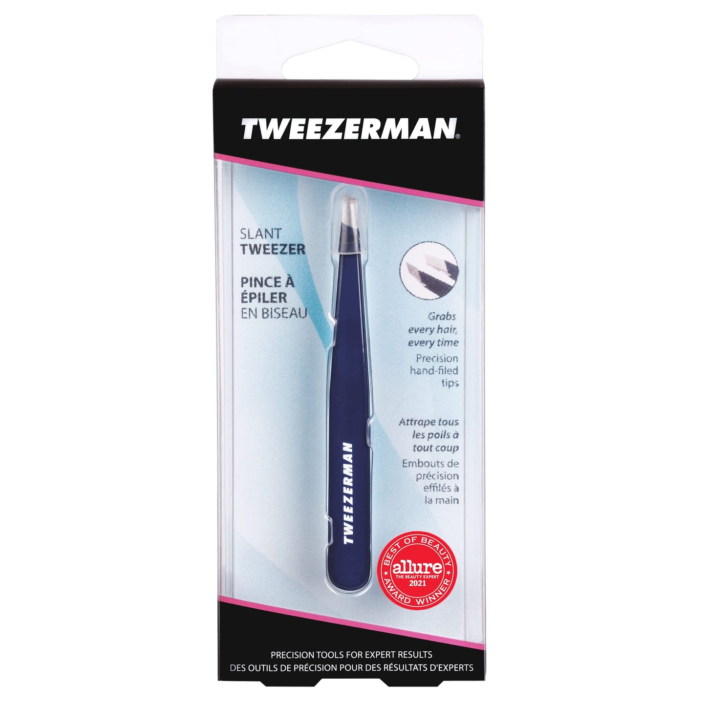 Tweezerman Exclusive Evening Blue Slant Tweezer - Hair Removal Tweezers, Stainless Steel - Available at All In One Marketplace Canada