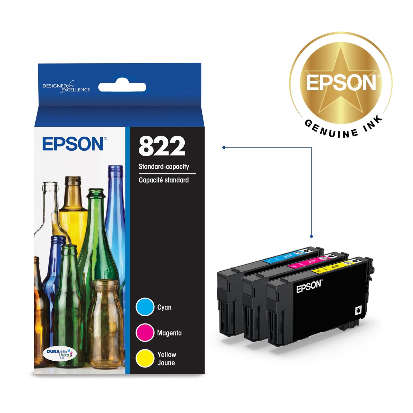 Epson 822 Genuine Ink Standard Capacity Color Cartridge 4-Pack T822520 🍁 All In One Marketplace Canada
