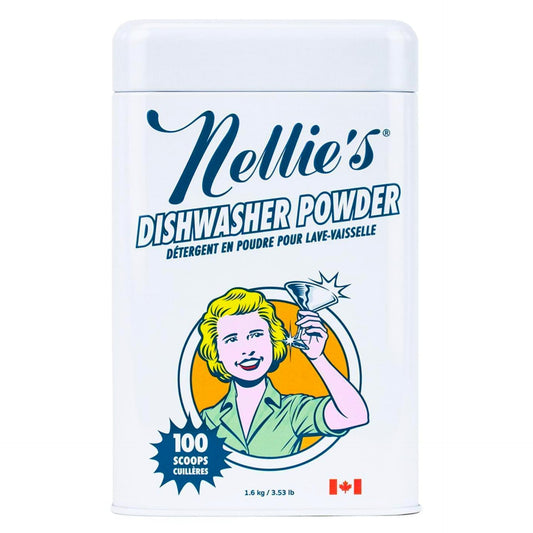 Nellie's Dishwasher Powder - 100 Load - Plant-Based Dishwasher Detergent - Septic Safe, Fragrance-Free - Easily Penetrates Grease & Food Particles - Phosphate-Free - (Made in Canada) - Available at All In One Marketplace Canada