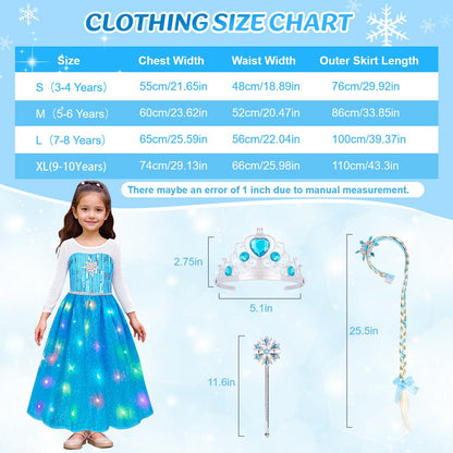 LOYO Princess Dress Up for Girl, Light Up Halloween Costume Girls Ages 7-8 🍁 All In One Marketplace Canada