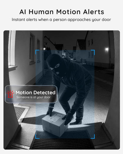 BOIFUN Video Doorbell Camera Wireless – No Subscription Required, 2K HD, 166° Wide View, HDR Night Vision, Motion Alerts, Two-Way Audio & Package Watch with Chime, Battery Powered, 2.4 GHz Wi-Fi Only - Available at All In One Marketplace Canada