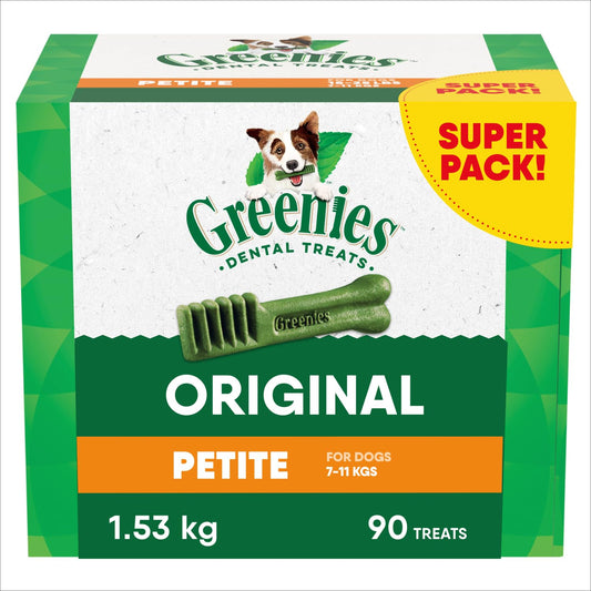 GREENIES Dog Treats Original Petite Natural Dental Care, (90 Treats) 54oz. Pack