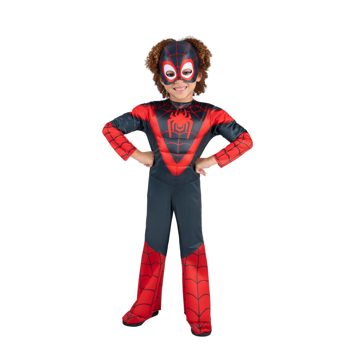 MARVEL Spin Official Toddler Deluxe Halloween Costume - Premium Quality Padded Jumpsuit and Fabric Headpiece (3T-4T)