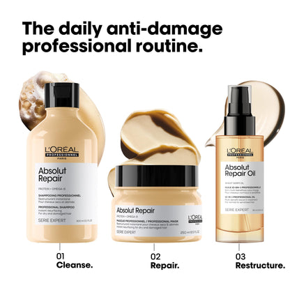 L'Oreal Professionnel Absolut Repair Resurfacing Mask, Premium Hair Care, Omega-9 Hydrating Treatment for Damaged Hair, 250 ML - Available at All In One Marketplace Canada