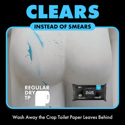 DUDE Wipes Flushable Wet Wipes Dispenser (3 Packs 48 Wipes), Unscented Wet Wipes with Vitamin-E & Aloe for at-Home Use, Septic and Sewer Safe - Available at All In One Marketplace Canada