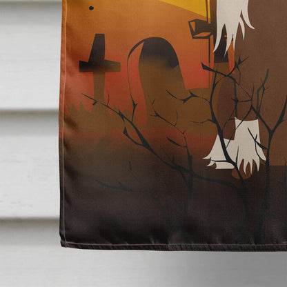 Caroline's Treasures BB4379CHF Halloween Chinese Crested Cream Flag Canvas House Size, Large, Multicolor