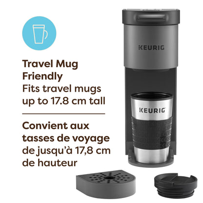 Keurig K-Mini Go Single Serve K-Cup Pod Coffee Maker, 1.24 L removable reservoir, Gray - Available at All In One Marketplace Canada