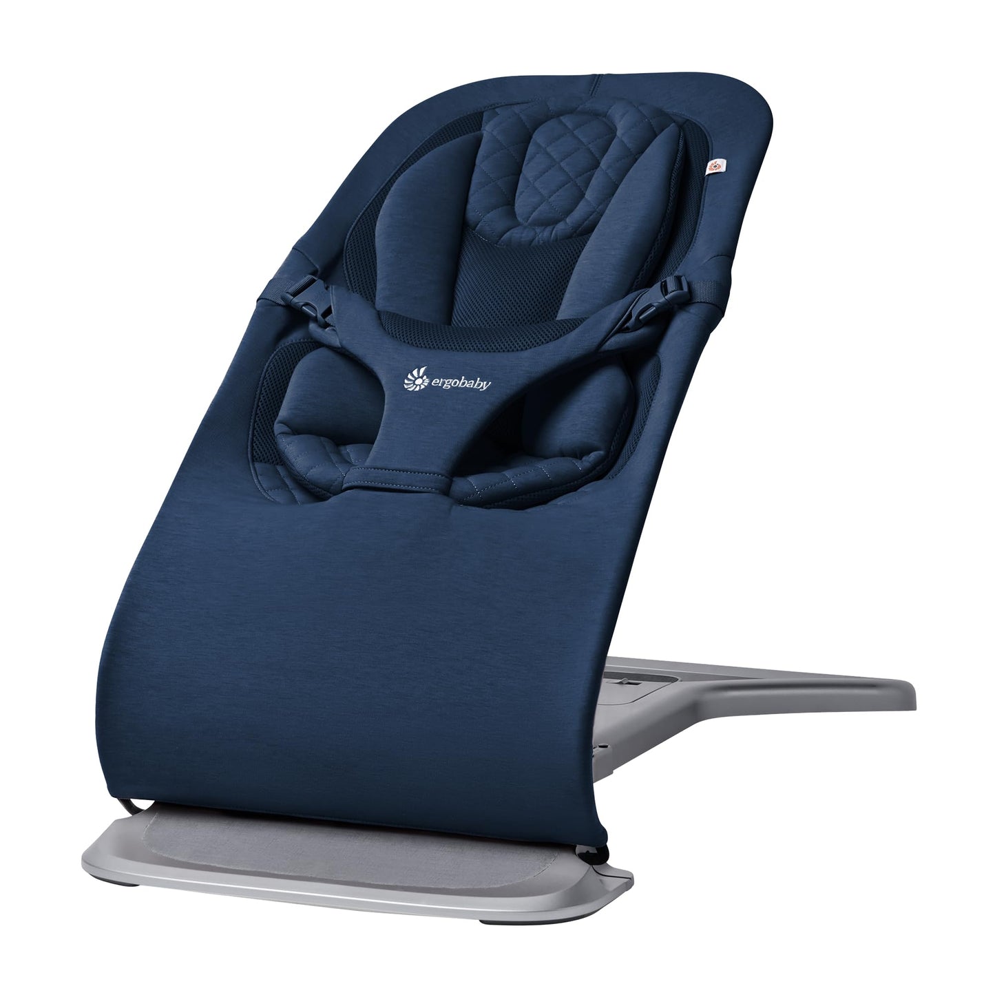 Ergobaby Evolve 3-in-1 Bouncer Seat for Babies and Toddlers 5.5-25lbs - Multi Position Baby Rocker Seat with Adjustable Heights, Secure Harness, Newborn Insert - Midnight Blue 🍁 All In One Marketplace Canada